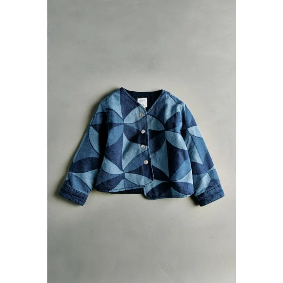 ZARA Kids x SEA NY Geometric Denim Jacket - Size 9–10 - NWT - Picture 1 of 1